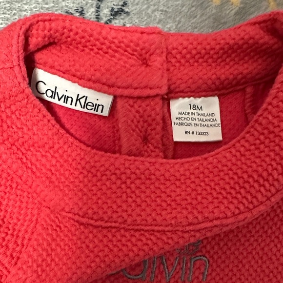 Calvin Klein - Vibrant Pink Baby Dress with Bow. - Picture 4 of 5